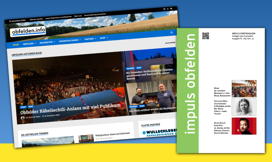 Dorfmagazin Impuls und obfelden.info mit gemeinsamen Plänen